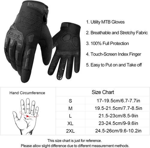 Miniatura 6 de INBIKE Guantes MTB para ciclismo de montaña Sirven para pantalla táctil con acolchado de etilvinilacetato grueso y protección de nudillos de caucho