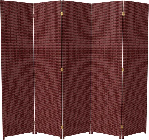 Miniatura 11 de Red Lantern Divisor de habitación de fibra tejida de 6 pies de alto, 3 paneles, negro