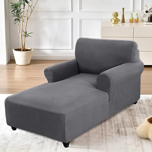 Miniatura 2 de Funda de sofá gris ajustada, doble brazo, funda elástica, protector de muebles lavable con cuadros pequeños