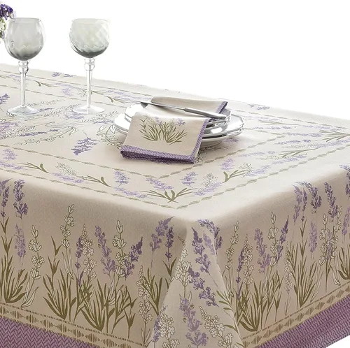 Miniatura 3 de Home Bargains Plus Provence - Juego de 8 servilletas cuadradas, estampado floral de campo de lilas Blanchard, resistentes a las arrugas y a