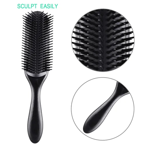 Miniatura 3 de SIQUK Juego de 6 cepillos para el cabello, cepillo de paleta para desenredar el cabello y peines negros para hombres y mujeres, cabello húmedo
