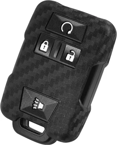 Miniatura 6 de Funda para llavero con patrón de fibra de carbono de silicona Compatible con Chevrolet Colorado Silverado Suburban Tahoe Compatible con GMC Canyon