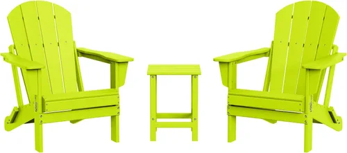 Miniatura 31 de WestinTrends Malibu HDPE - Silla plegable Adirondack de polietileno para exteriores, color negro
