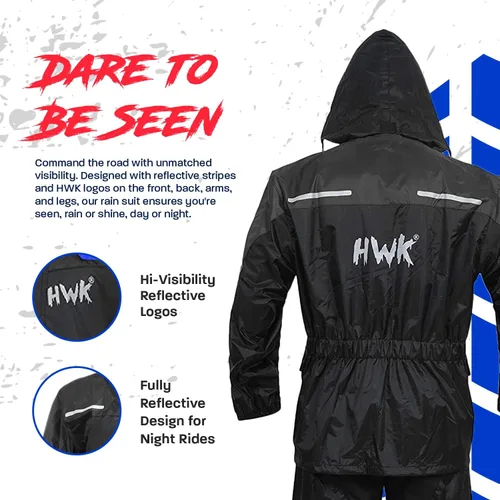Miniatura 3 de HWK Traje de lluvia para motocicleta para hombres y mujeres, equipo de lluvia para motocicleta impermeable de dos piezas con chaqueta y pantalones