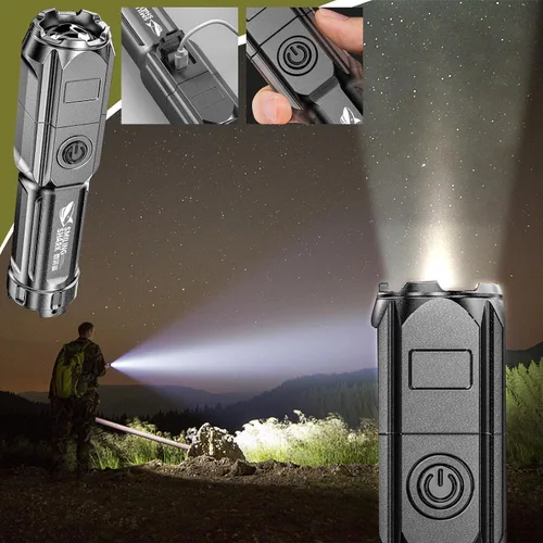 Miniatura 2 de ABS fuerte luz de enfoque linterna al aire libre portátil hogar común linterna distribución linterna camping luces flash luz
