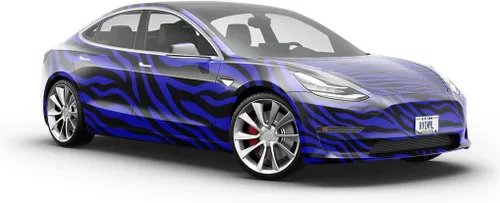 Miniatura 5 de Rwraps - Rollo de película de vinilo brillante con diseño de cebra azul, 59 pulgadas x 1 pie para automóvil
