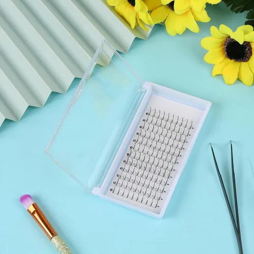 Miniatura 6 de Extensiones de pestañas postizas con purpurina, pestañas postizas para extensiones de pestañas, rizo D, pestañas para cosplay, pestañas plateado