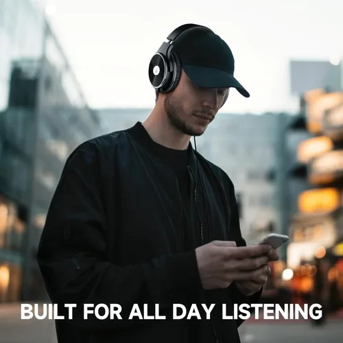 Miniatura 4 de OneOdio - Auriculares con cable para diadema con aislamiento de ruido, doble conector, profesionales para estudio, monitorización y mezclas