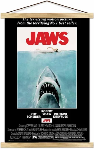 Miniatura 5 de Scorpio Posters Jaws - Mini póster de película, con licencia oficial, 11 x 17 pulgadas, con soporte para póster de madera negra