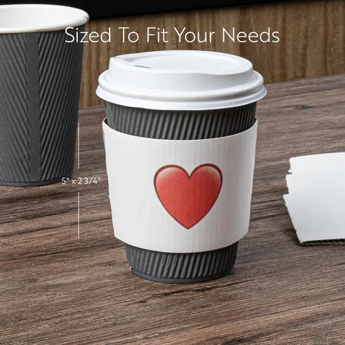 Miniatura 2 de Restaurantware Fundas para tazas de café, paquete de 50 unidades para tazas de café de 12, 16 y 20 onzas, fundas desechables para bebidas calientes