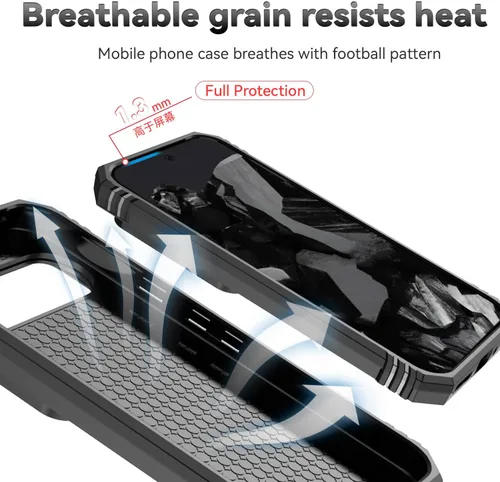 Miniatura 9 de Funda para Google Pixel 9 Pro XL con cubierta para lente de cámara, protector de pantalla HD, doble capa de grado militar a prueba de caídas