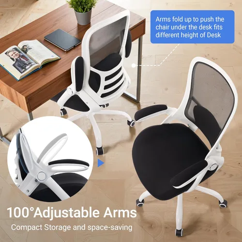 Miniatura 6 de HYLONE Silla de oficina resistente de 400 libras, silla de escritorio ergonómica con asiento engrosado de 5 pulgadas con reposabrazos ajustables