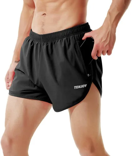 TENJOY Pantalones cortos de correr para hombre, pantalones cortos de entrenamiento atléticos para hombre, pantalones cortos deportivos de 3 pulgadas