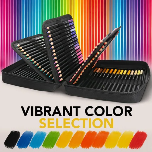 Miniatura 3 de Castle Art Supplies 120 lápices de colores con cierre de cremallera Puños de color suave de calidad para artistas adultos, profesionales