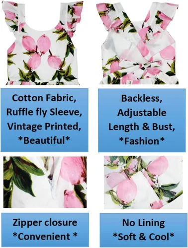 Miniatura 218 de Vestido de verano para niña, de algodón, con diseño floral