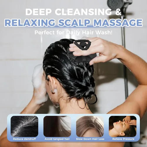 Miniatura 2 de Extended Burr - Cepillo de masaje suave de silicona para el cuero cabelludo, limpieza profunda, exfoliación, masaje de relajación utilizado