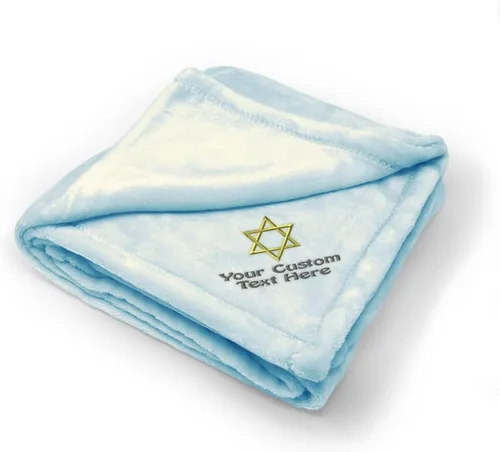 Miniatura 6 de Fastasticdeals Ropa de cama de bebé para niños y niñas, diseño de estrella de David Jewish B poliéster Texto y nombre personalizados rosa aquí