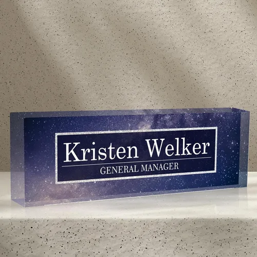 Miniatura 33 de Placa de nombre de escritorio personalizada, diamantes azules, regalo de decoración de oficina para profesores, jefes, empleados