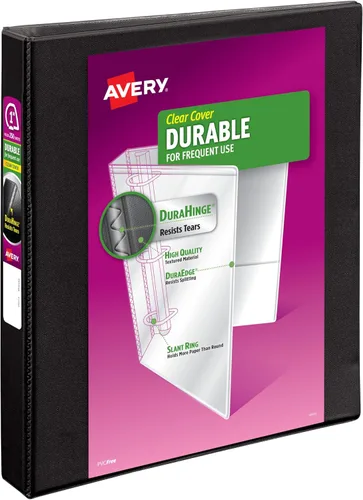 Avery Durable View Carpeta de 3 Anillos, Anillos Inclinados de 1 Pulgada, Capacidad para 250 Hojas, DuraHinge, Lomo de 1.4 Pulgadas de Ancho,