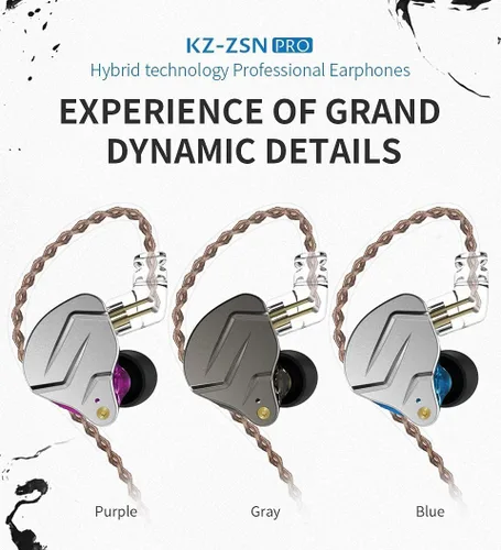 Miniatura 30 de KZ ZSN Pro X - Auriculares intraurales de monitor 1BA 1DD, auriculares con cable HiFi, para deportes, videojuegos, compatibles con teléfono, PC