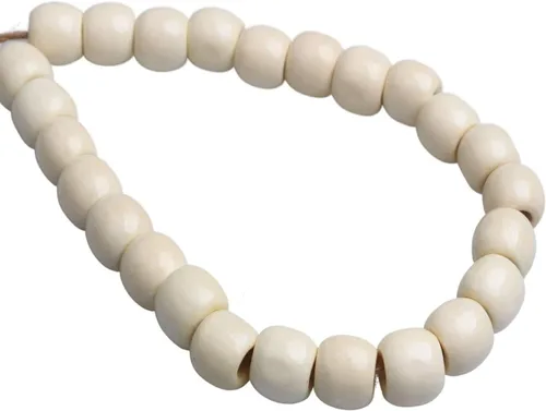 Miniatura 5 de 300 cuentas de madera beige de 0.472 x 0.433 in, cuentas espaciadoras de madera con agujero grande de 0.197 pulgadas para hacer manualidades