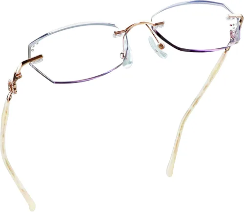 Miniatura 12 de LifeArt Lentes de lectura con bloqueo de luz azul sin montura con lente personalizada que reducen la fatiga ocular con diamantes elegantes
