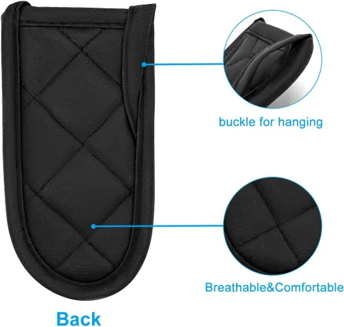 Miniatura 2 de Evoio Fundas de mango de sartén de hierro fundido, fundas para mango de olla, resistentes al calor, resistentes al calor, fundas para mango Negro