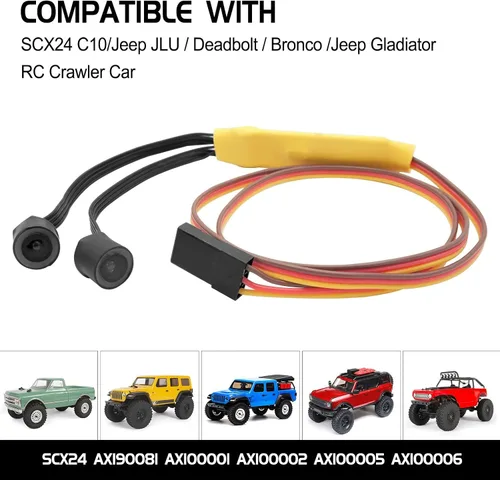Miniatura 4 de OGRC Luz RC Faros RC Ojos de Ángel 12 Modos 1/24 Luz RC para Axial SCX24 C10 / JLU/Deadbolt/Bronco/Jeep Gladiator RC Crawler Car