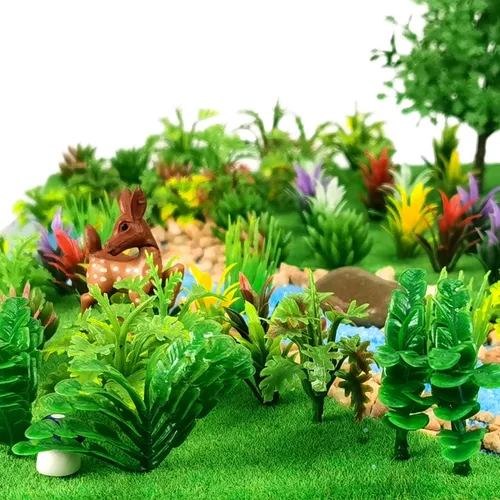 Miniatura 5 de 91 piezas de árboles de modelo árboles en miniatura variados para modelo de tren paisaje de jardín de hadas árboles de diorama árboles artificiales