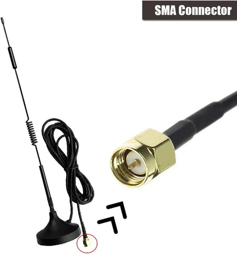 Miniatura 2 de Paquete de 2 antena SMA 4G LTE 12Dbi 700-2700MHz Antena celular Montaje magnético 0.14 oz Antena 12Dbi 4G LTE CPRS GSM 2.4G WCDMA 3G por EJOYS