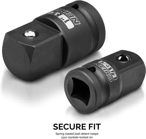 Miniatura 3 de NEIKO 30223A Juego de adaptadores de enchufe de impacto de 8 piezas, tamaño estándar SAE, acero Cr-V, kit de conversión de destornillador de impacto