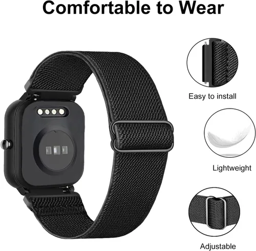 Miniatura 2 de Paquete de 2 correas elásticas de nailon compatibles con Woneligo/Fitpolo Smart Watch IDW13, correas elásticas suaves para reloj FITVII