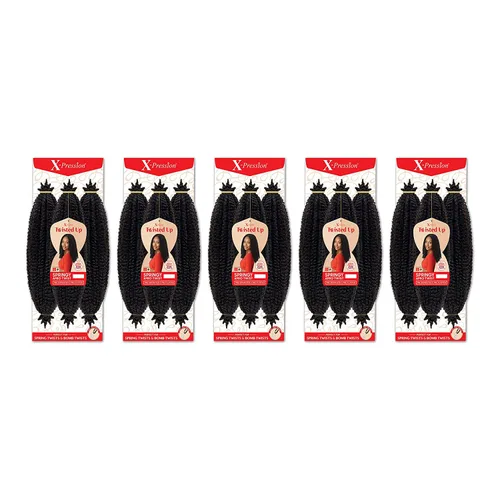 Miniatura 4 de X-Pression Braid Outre - Trenzas de ganchillo X-Pression Twisted Up 3X Springy Afro Twist de 16 pulgadas (paquete de 5, 1)