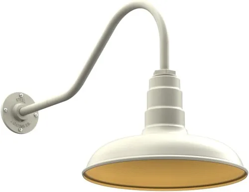 Miniatura 14 de Steel Lighting Co. Topanga - Luz de granero Montaje en pared al aire libre Domo de 14 pulgadas Cuello de cisne de 11 pulgadas Luz de garaje