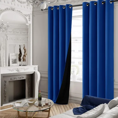 Miniatura 169 de Deconovo Cortinas opacas 100% con forro negro, cortinas con ojales aisladas térmicamente que reducen el ruido, doble capa para oscurecer