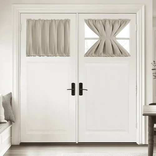Miniatura 32 de Cortina térmica para puerta con bolsillo para barra, opacas, tratamiento de ventanas con ojales y ojales Deconovo 1 panel