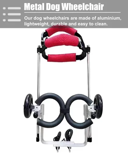 Miniatura 3 de Dog Wheelchair Red Pet Wheelchair for Back Legs, Light Weight Cat/Dog Cart with Wheels, Small/Medium/Large Doggy Mobility Assistant for Hind