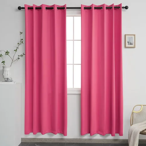 Miniatura 64 de YGO - Cortinas verdes de 183 cm de ancho por 213 cm de largo para dormitorio - Cortinas opacas con ojales en la parte superior, extra anchas