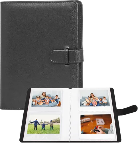 VOVMOEYA Álbum de fotos de 80 bolsillos de 3.5 x 4.5 pulgadas, para cámaras Polaroid, para Fujifilm Instax Wide 400/300/210, álbum de fotos de 20