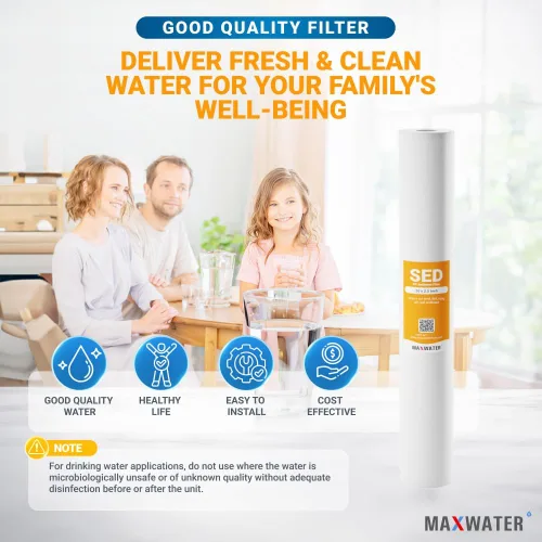 Miniatura 6 de Max Water Cartucho de filtro de agua para sedimentos de 5 micrones, 20 x 2.5 pulgadas, repuesto para sistemas de filtración de agua y suavizantes