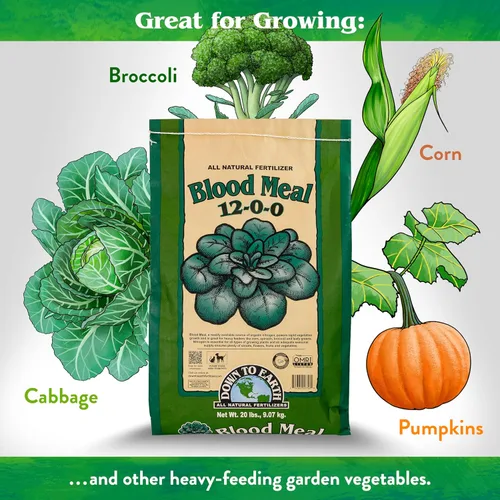 Miniatura 3 de Down To Earth All Natural Fertilizers Harina de sangre orgánica - Alimento vegetal con alto contenido de nitrógeno para crecimiento verde 12-0-0, 20