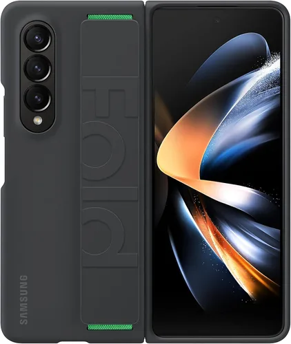 Miniatura 12 de Funda Samsung Galaxy Z Fold4 con soporte para S Pen y soporte para bolígrafo S, funda protectora con pata para visualización con manos libres, Negro