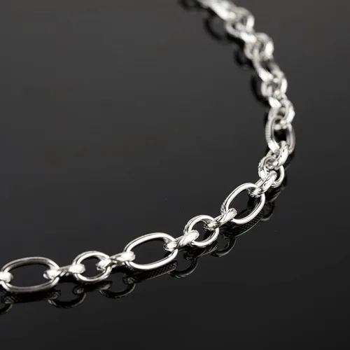 Miniatura 4 de 16.4 pies de cadenas de acero inoxidable plateadas para hacer joyería, collar pesado de hip-pop para hombres, cadena de eslabones en relieve a Rolo