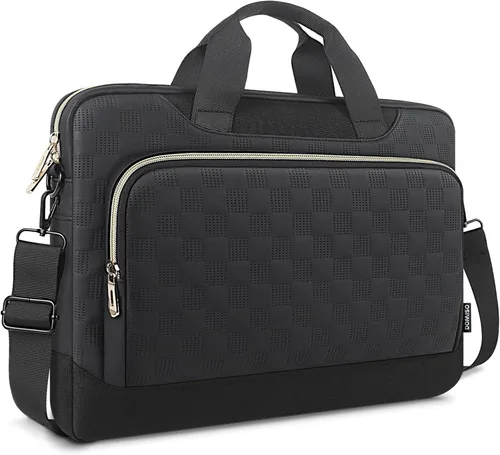 Miniatura 3 de DOMISO Bolsa para portátil de 15 a 15.6 pulgadas, maletín de negocios impermeable con correa de carrito para maleta, se adapta a computadora de 15.6