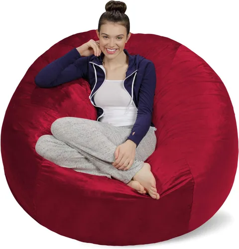 Miniatura 12 de Sofa Sack Funda para silla puff solamente, sin relleno, cómoda funda de repuesto para silla redonda, 5 pies, color carbón Carbón - Solo funda