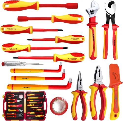Miniatura 9 de WEDO VDE - Juego de herramientas aisladas de 1000 V, 13 piezas, herramientas de seguridad para electricistas con alicates, destornilladores