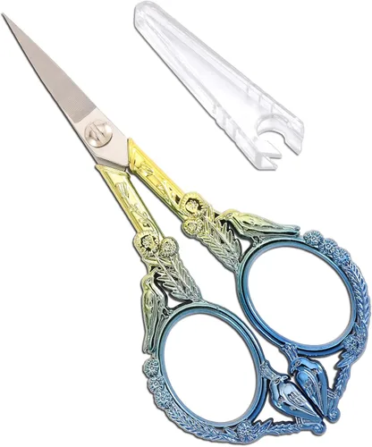 YOUGUOM Tijeras pequeñas para manualidades, tijeras de bordado afiladas para todo propósito, puntas rectas, mini tijeras de coser, corte de hilo de