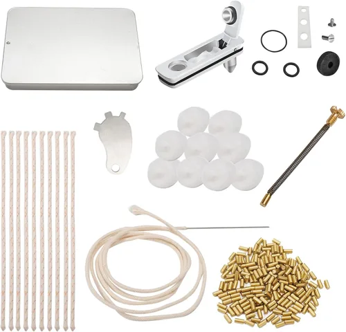 Kit de reparación de encendedor: juego de pedernal y mecha para encendedores de líquido y de inserción (200 piezas de pedernal de alta dureza, junta