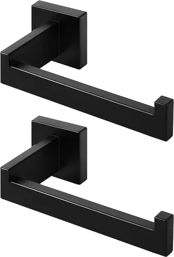 Miniatura 10 de HITSLAM Soporte de Papel Higiénico Negro Mate para Montar en Pared Premium de Acero Inoxidable 304 Soporte Cuadrado de Rollo de Papel Higiénico