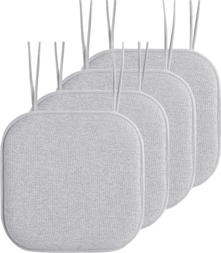 Miniatura 17 de Elegant Comfort Fundas de cojín para silla con lazos y parte trasera de goma antideslizante, espuma viscoelástica gruesa, almohadilla de cojín